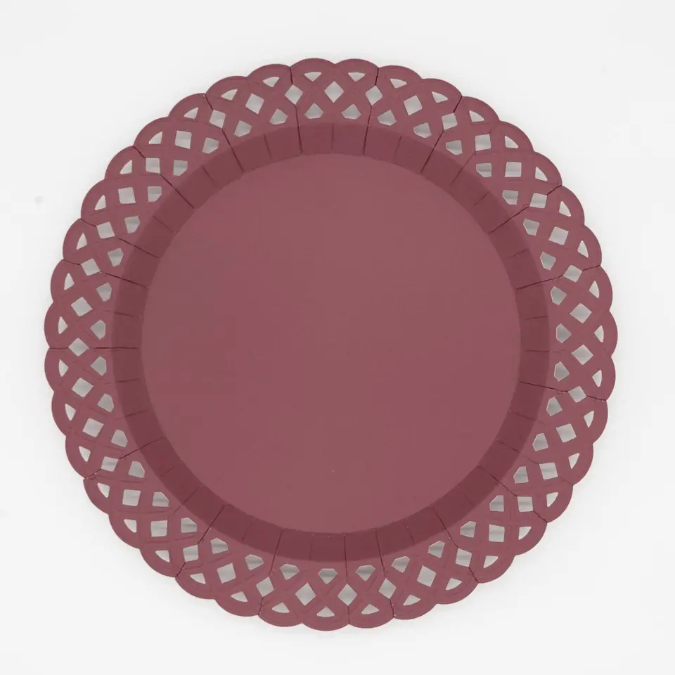 Burgundy Basketweave Dinner Plates