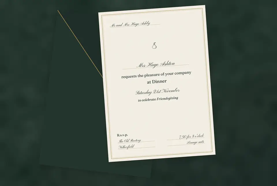 Formal Dinner Invitation, British Wording