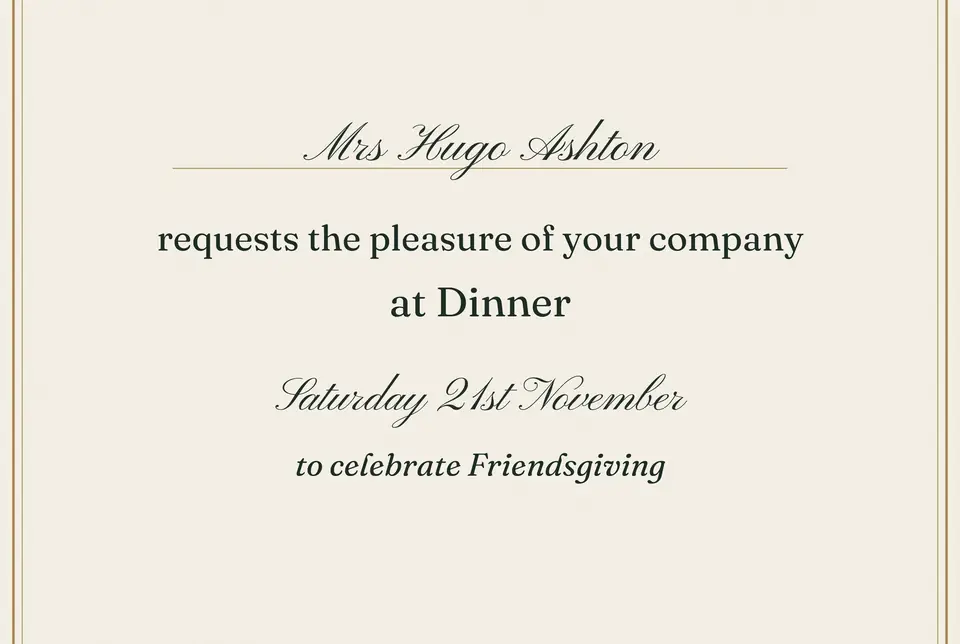 Formal Dinner Invitation, British Wording, photo 2