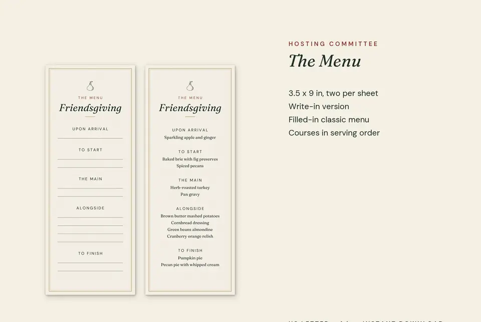 Friendsgiving Menu Card, photo 3