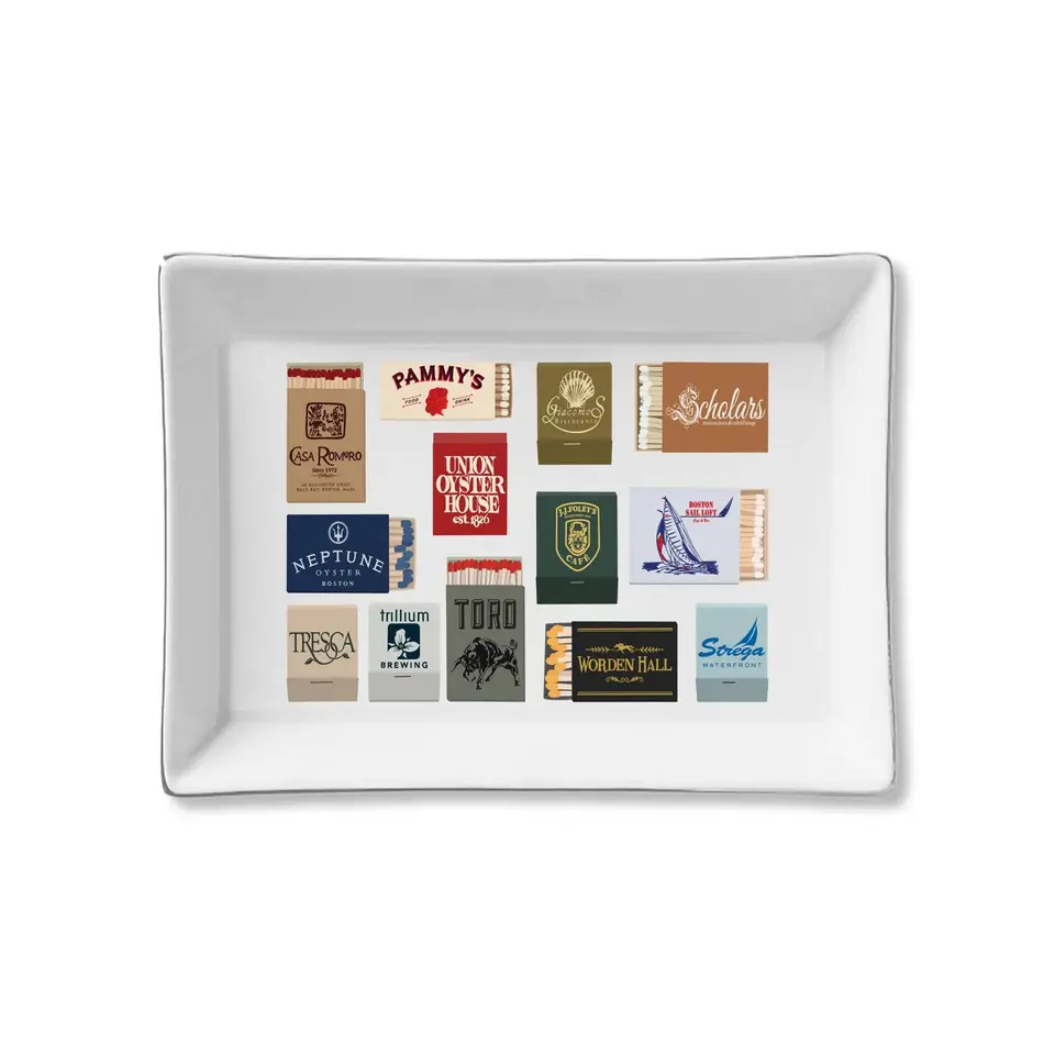 Matchbook Ceramic Tray, 6.5 x 4.5 in