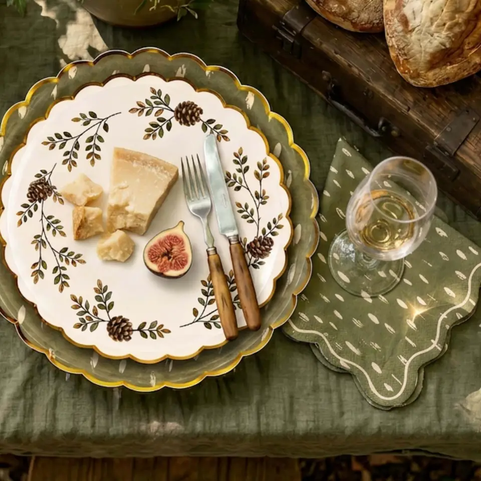 Olive Dapple Dot Dinner Plates, photo 2