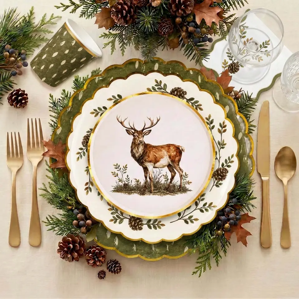Olive Dapple Dot Dinner Plates, photo 3
