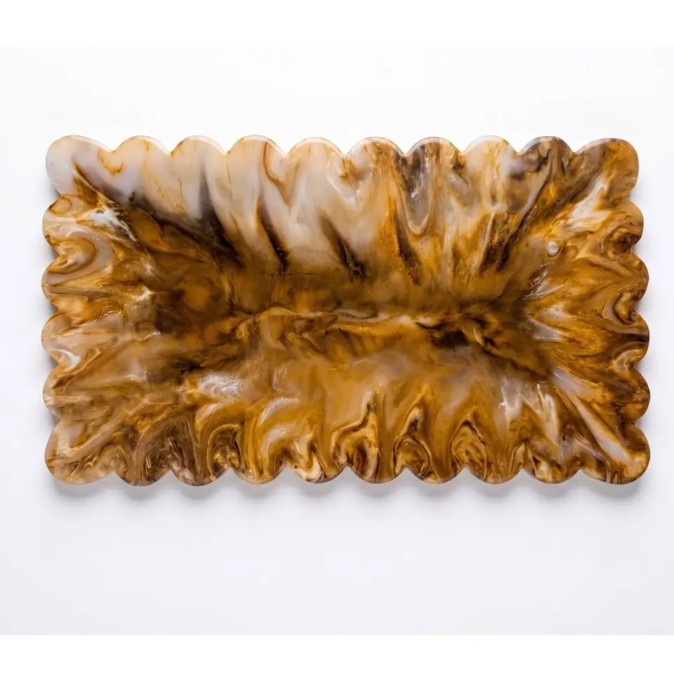 Scallop Resin Cheese Board, 14 x 8 in