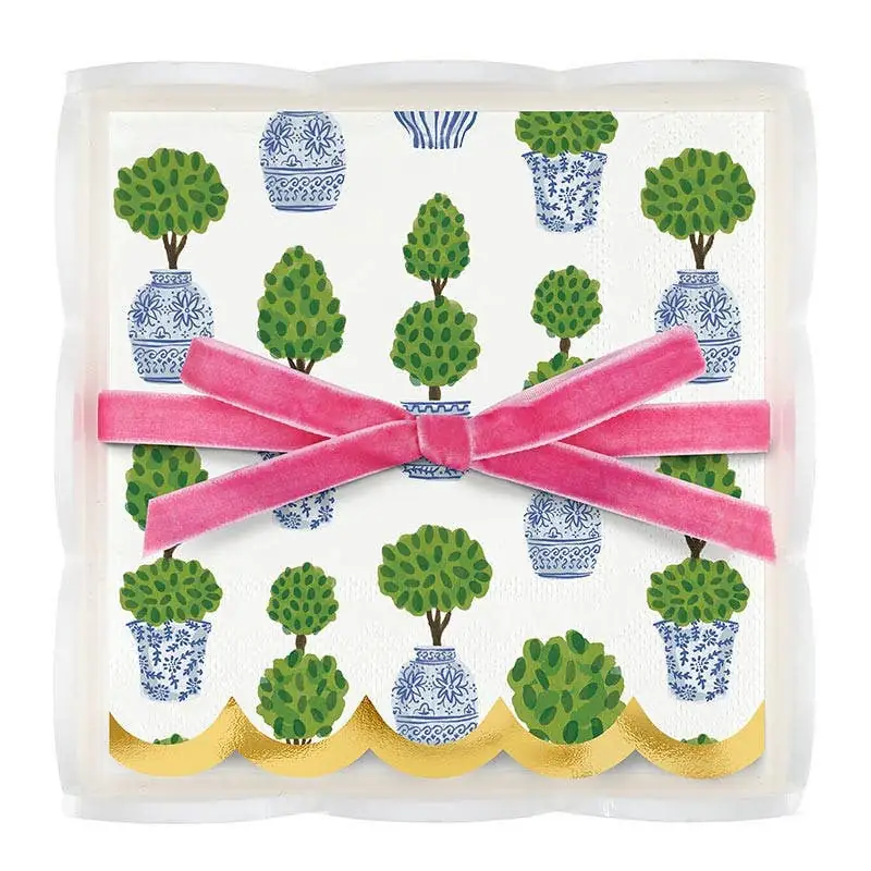 Topiary Acrylic Napkin Tray with 20 Napkins