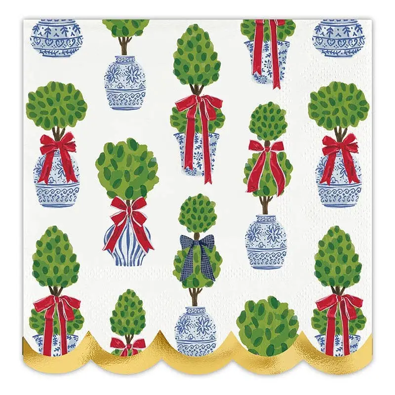 Topiary Napkin Tray with 20 Cocktail Napkins, photo 3