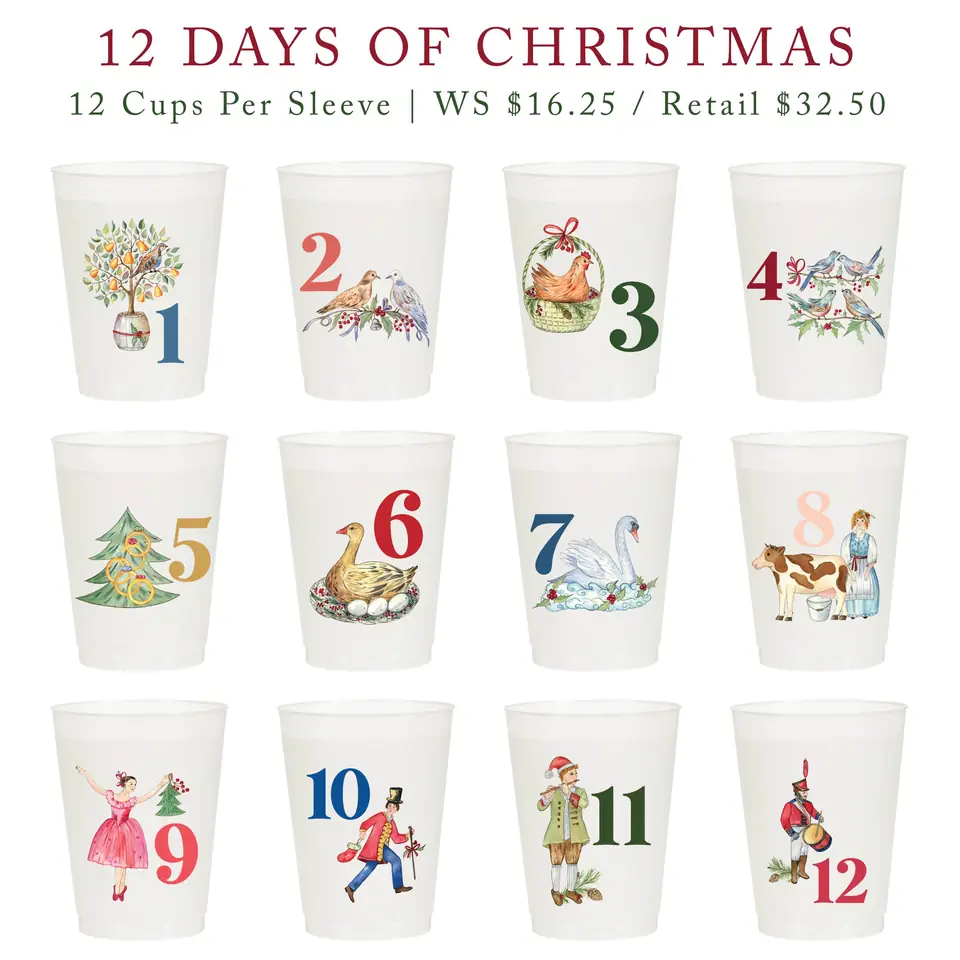12 Days of Christmas Frosted Cups, Set of 12, photo 2