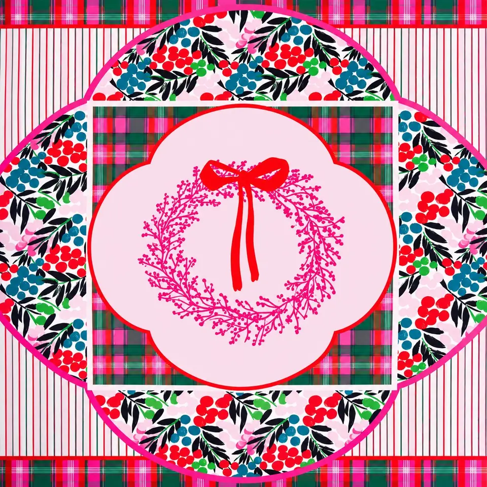 Very Merry Wreath Mahjong Mat, view 3